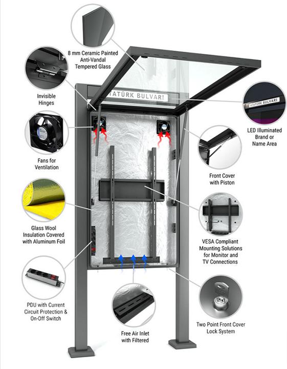 Actual product image DSS Outdoor Stele Portrait, 65" screen, black
