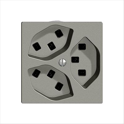 Image du produit Feller Prise de courant 3xT23 16A gris foncé