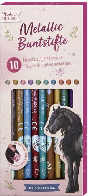 Produktbild Die Spiegelburg Metallic-Farbstifte Pferdefreunde (Mehrfarbig, 10 x)