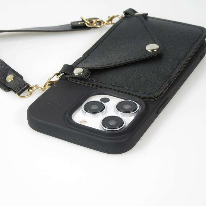 Immagine prodotto PhoneLook Coque Silicone soft touch avec pochette à cartes ou argent en cuir et lanière intégrée (Apple iPhone 14 Pro)