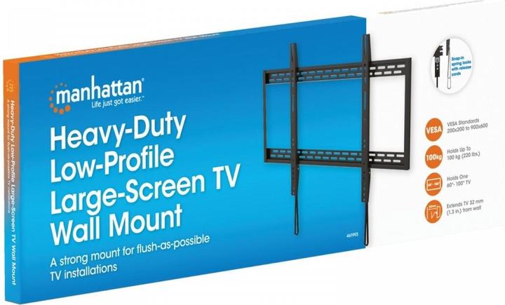 Actual product image Manhattan Heavy-Duty Low-Profile Large-Screen TV Wall Mount (Wall, 100", 100 kg)
