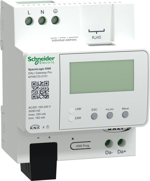 Actual product image Schneider Electric SpaceLogic KNX MTN6725-0101 DALI Gateway Pro 1ch DALI 2.0