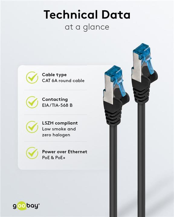 Produktbild Goobay Netzwerkkabel (S/FTP, CAT6a, 5 m)