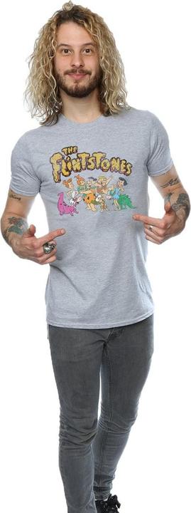 Actual product image The Flintstones Mens Group Distressed T-Shirt (L)