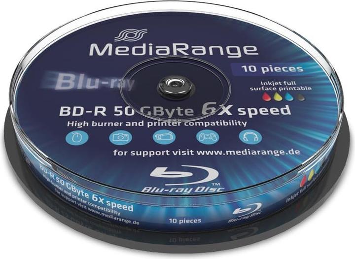 Image du produit MediaRange MediaRang BD-R 6x double couche 50GB 10-Pck. (10 x)
