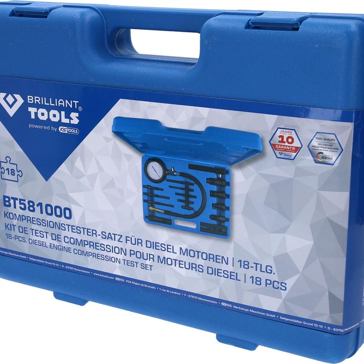 Produktbild Brilliant Tools Kompressionstester-Satz für Diesel Motoren, 18-tlg