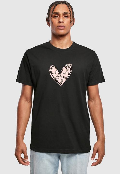 Produktbild Merchcode Valentines Day - Leopard Heart T-Shirt Round Neck - 117581 (XXL)