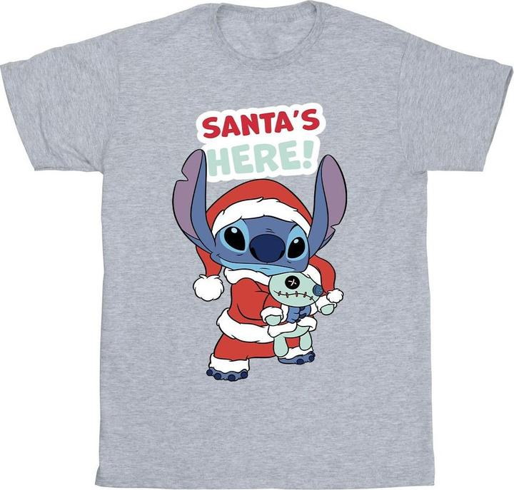 Actual product image Disney Mens Lilo & Stitch Santa's Here T-Shirt (S)