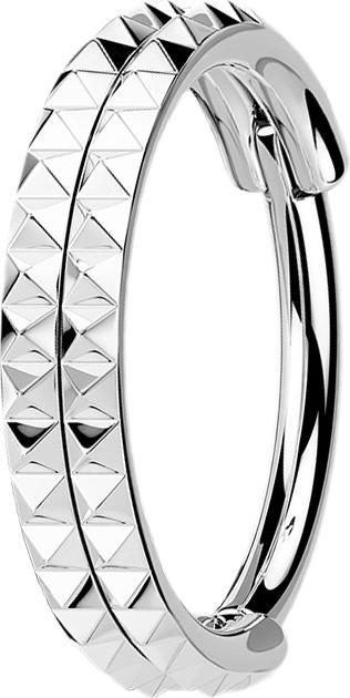 Produktbild Star Piercing Micro Segmentring klappbar silber doppelreihe Pyramiden (Chirurgenstahl 316L, ohne Messing)