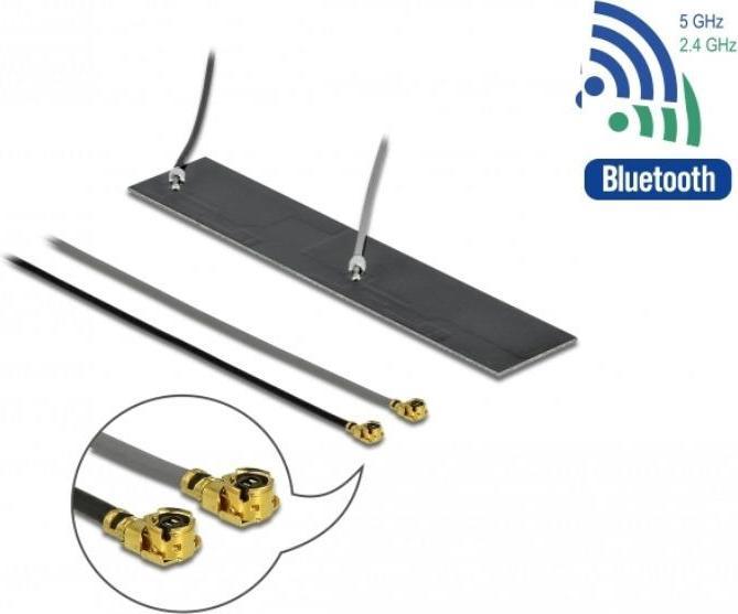 Produktbild Delock WLAN-Antenne Dualband, 2xMHF-I/U.FL Klebemontage (WLAN)