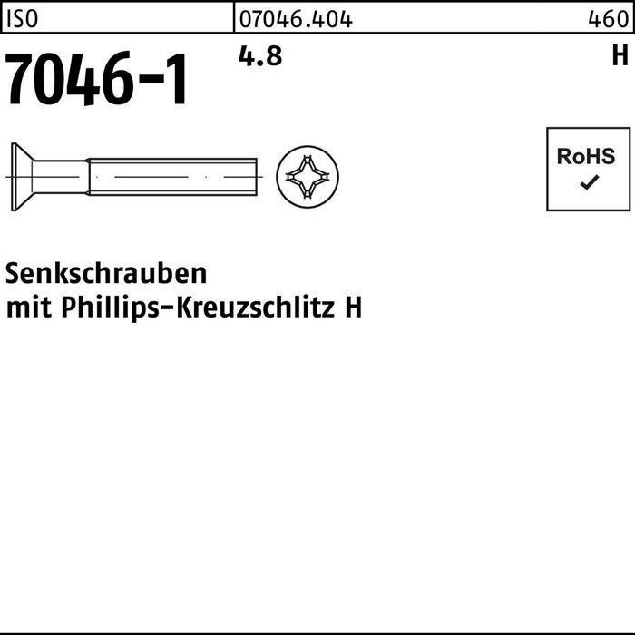 Image du produit Vis à tête fraisée ISO 7046-1 avec empreinte cruciforme PH M 6 x 20 -H 4.8 (1000 Vis par pièce)
