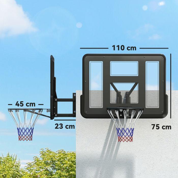 Produktbild Swisshandel24 Basketballkorb mit Rückwand für Outdoor & Indoor Wandmontage Schwarz