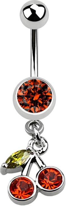 Immagine prodotto Star Piercing Banana d'argento con ciondolo a forma di artiglio arancione e foglia verde (senza ottone, Acciaio chirurgico 316L)