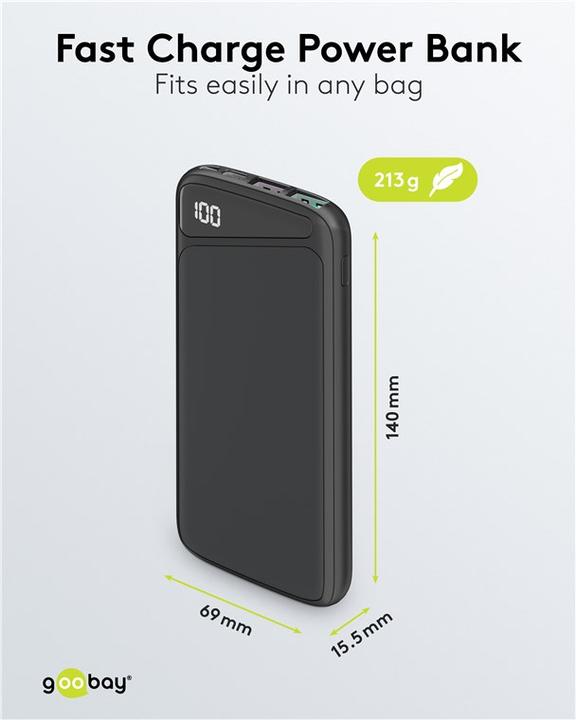 Actual product image Goobay Powerbank (10000 mAh, 22.50 W, 37 Wh)