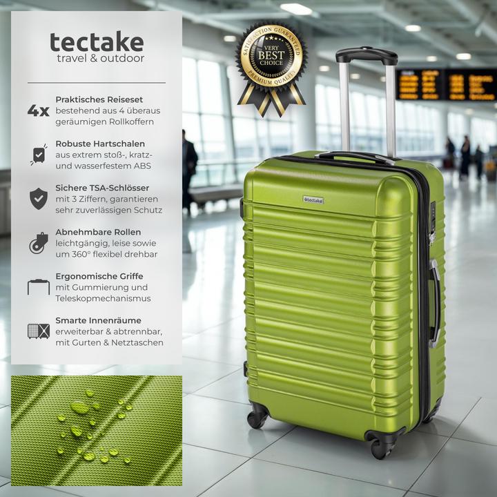 Produktbild tectake Hartschalenkofferset (106 l, Handgepäck (bis 50l), M (50 - 90l), L (90 - 115l))