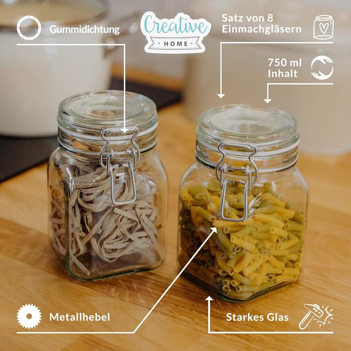 Image du produit Creative Home Verres à repasser avec couvercle (8 pcs, 0.75 l)