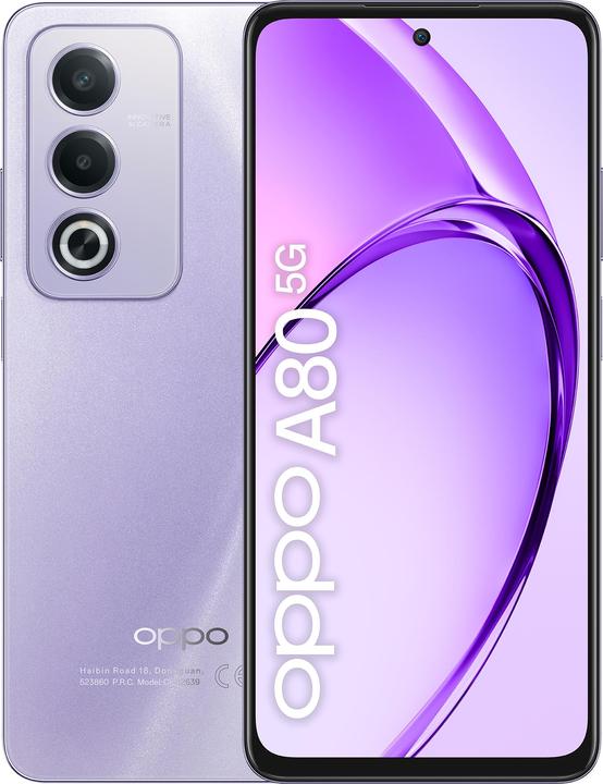Actual product image OPPO A80 (256 GB, Moonlight Purple, 6.67", Dual SIM, 50 Mpx, 5G)