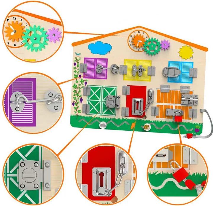 Produktbild Activity Board Busyboard Spielbrett Haus für Kinder