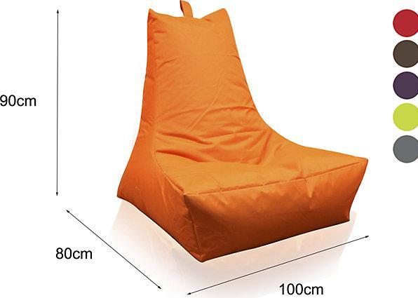 Actual product image Kinzler LOUNGE beanbag, HxWxD 900 x 1000 x 800 mm, orange.