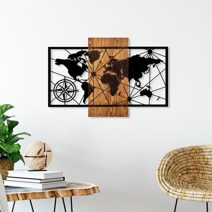 Actual product image Wallxpert Worldview Wooden Wall Accessory