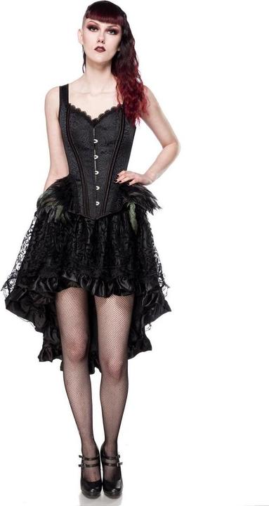 Produktbild Ocultica Ausgestelle Gothic-Corsage aus Brokat und Federn (S)