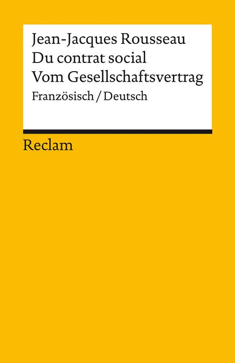 Image du produit Du contrat social / Vom Gesellschaftsvertrag (Allemand, Jean Jacques Rousseau, 2010)