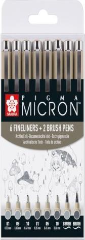 Immagine prodotto Sakura Pigma Micron (Grigio, Grigio chiaro, 8 x)
