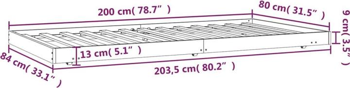 Produktbild VidaXL Bett Kiefer (80 x 200 cm)