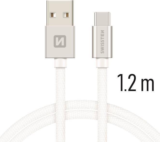Immagine prodotto Swissten Cavo dati tessile USB / USB-C 1,2 M (1.20 m, USB 3.2 Gen 1)