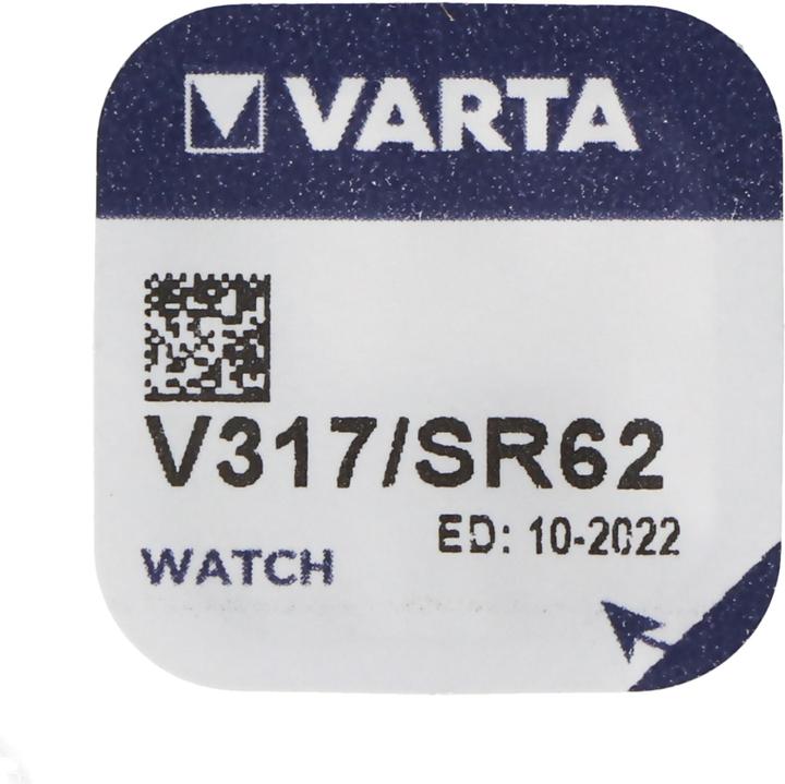 Produktbild Varta 317, V317, SR62, SR516SW Knopfzelle für Uhren etc. (1 Stk., SR62, 11 mAh)