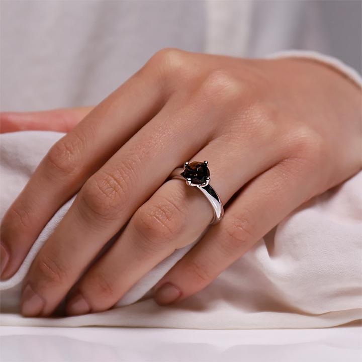 Actual product image Ti Sento Milano Ring with crystal dark brown 12179TB (56, 925 Silver)