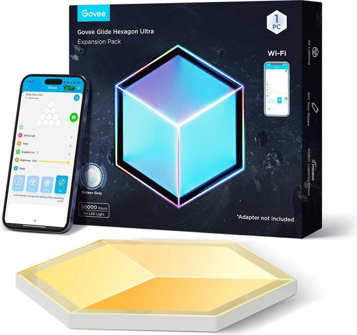 Productafbeelding Govee Glide Hexa Ultra paneelverlichting, uitbreiding, 7-pak