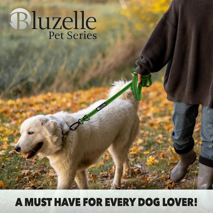 Productafbeelding Bluzelle Hondenriem 3m, dubbele riem met karabijnhaak, verstelbaar (XL, Hond, Loop)