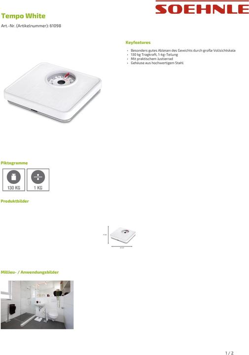 Actual product image Soehnle Tempo (130 kg)