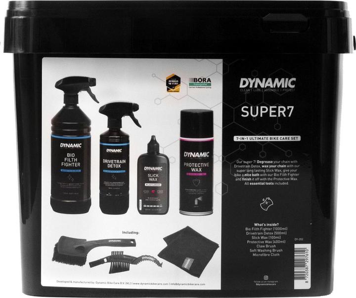 Produktbild Dynamic Bike Care Super 7 (1000 ml, Microfasertuch, Bürste, Fahrradreiniger, Pflegeset, Kettenöl)