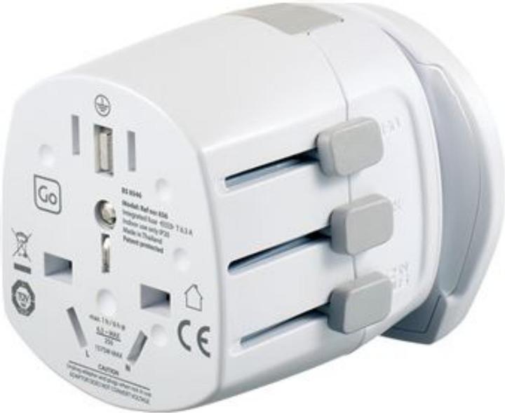 Actual product image Go Travel Worldwide Adaptor Earthed