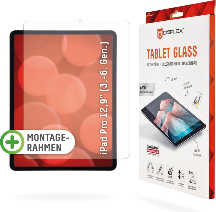 Displex Tablet Glass, Tablet Schutzglas (1 Stück, iPad Pro 12.9 2020 (4. Gen), iPad Pro 12.9 2018 (3. Gen), iPad Pro 12.9 2021 (5. Gen))