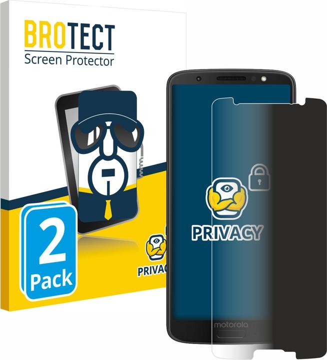 Productafbeelding BROTECT Anti-spionnetje privacyfolie Beschermfolie tegen blauw licht (2 Stuk, Motorola Moto G6)