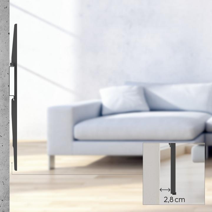 Actual product image Hama TV wall bracket, inclinable, 305 cm (120") up to 100 kg, wall distance 2.8 cm (Wall, 120", 100 kg)