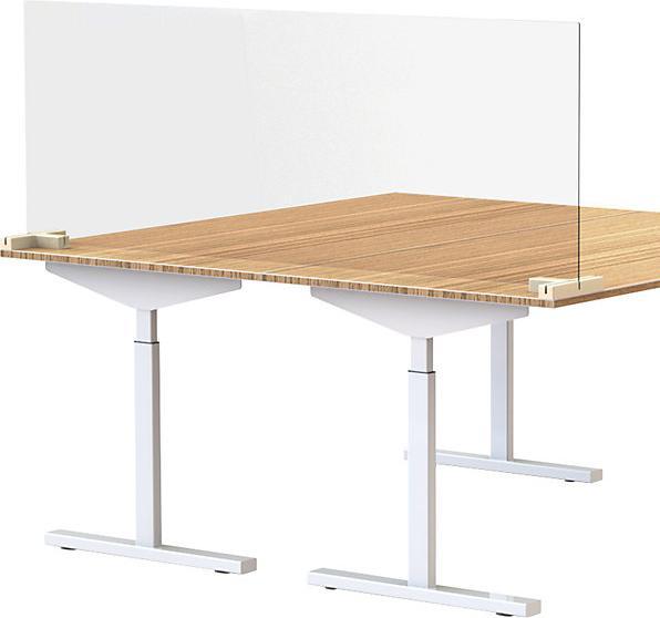 Image du produit smiT Vitre de séparation pour bureaux/tables, avec 2 liaisons de pieds en forme de T