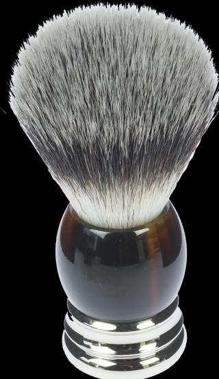 Immagine prodotto Pennello da barba, capelli sintetici, manico avana con anello di base in metallo Ø 21,5 mm (Pennello da barba)