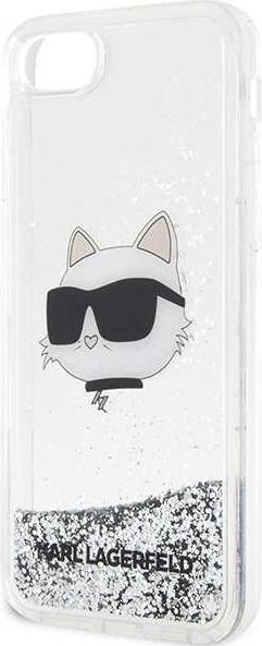 Actual product image Karl Lagerfeld KLHCI8LNHCCS iPhone 7/8/ SE 2020/2022 silver/silver hardcase Glitter Choupette Head (Apple iPhone SE (3rd Gen), Apple iPhone SE (2nd Gen), Apple iPhone 7)