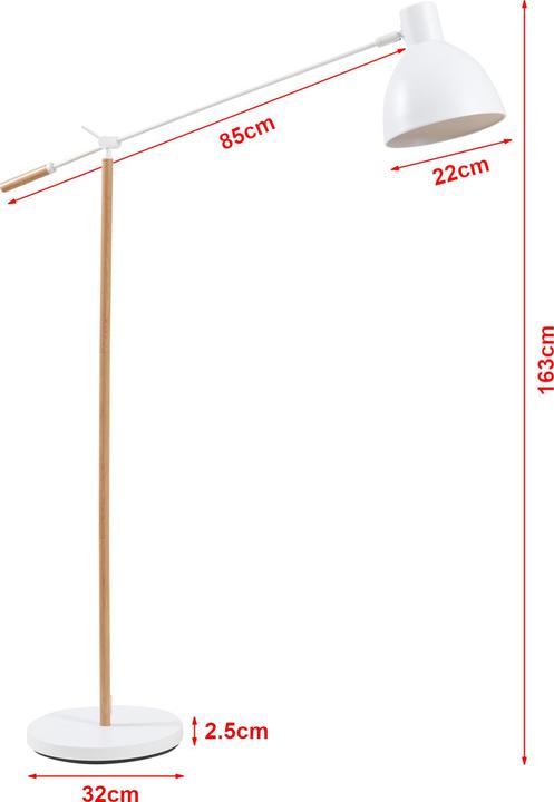 Image du produit Lux.Pro Stehleuchte Banchory Metall 163 cm Holzoptik/Weiss (E27)