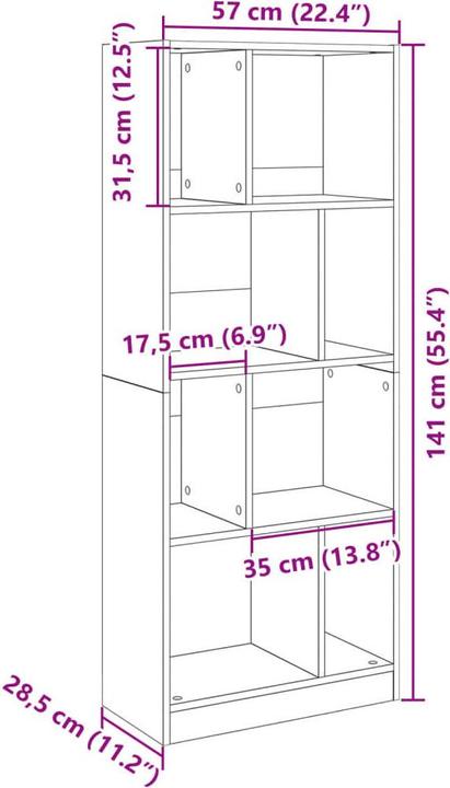 Actual product image VidaXL Lavrenti (57 x 28.5 x 141 cm)
