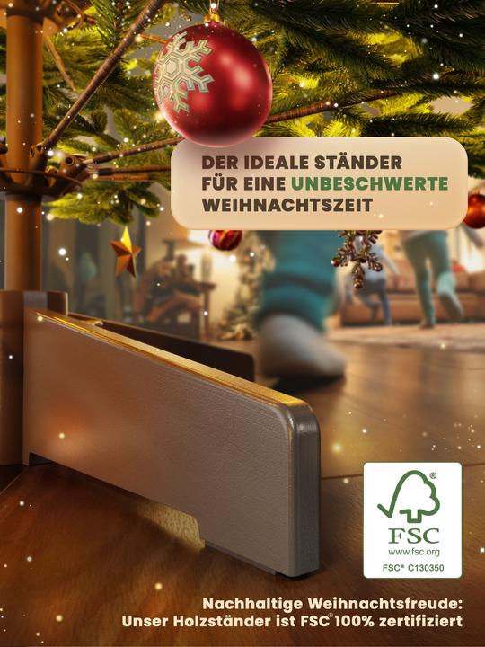 Immagine prodotto Artitree Albero di Natale da 150 cm con supporto in legno FSC (150 cm)