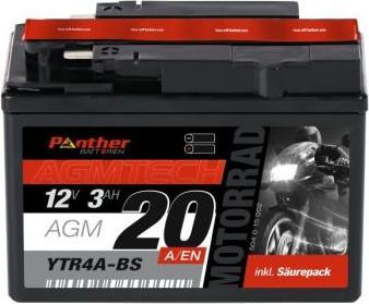 Immagine prodotto Panther Batterien Motorradbatterie AGM YTR4A-BS 12V 2.3Ah (2.30 Ah)