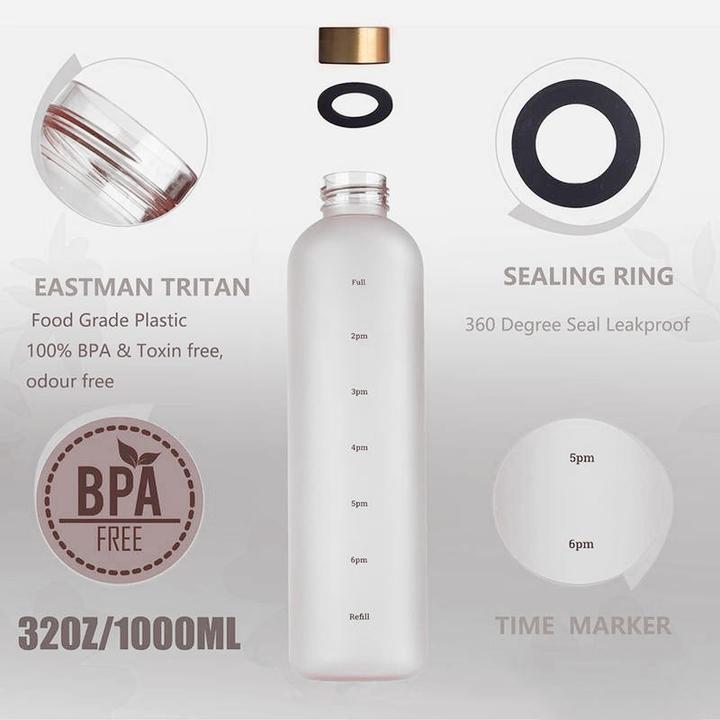 Image du produit ASMI Bouteille d'eau de 1 litre avec marqueurs de temps (1 l)