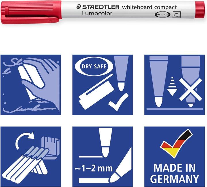 Actual product image Staedtler Lumocolor whiteboard compact 341 (Multi Colour, 2 mm, 4 x)
