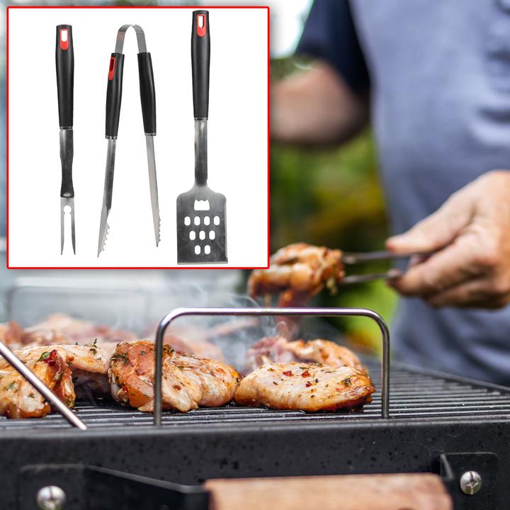 Produktbild Elite 3-teiliges Grillbesteck aus Edelstahl
