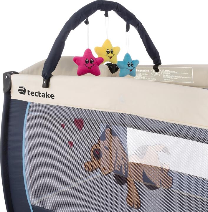 Actual product image tectake Travel cot dog with changing mat and carrying bag